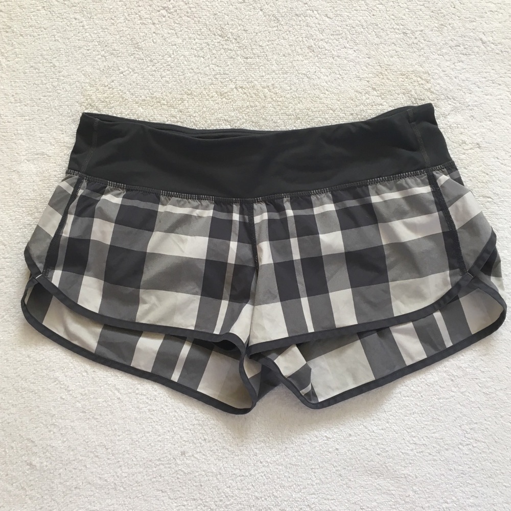Lululemon Run Speed Shorts Foxy Plaid Sidewalk 6